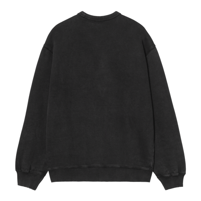 Carhartt WIP Faded Pond Corps Sweat Black Heavy Stone Wash Product Shot 02
