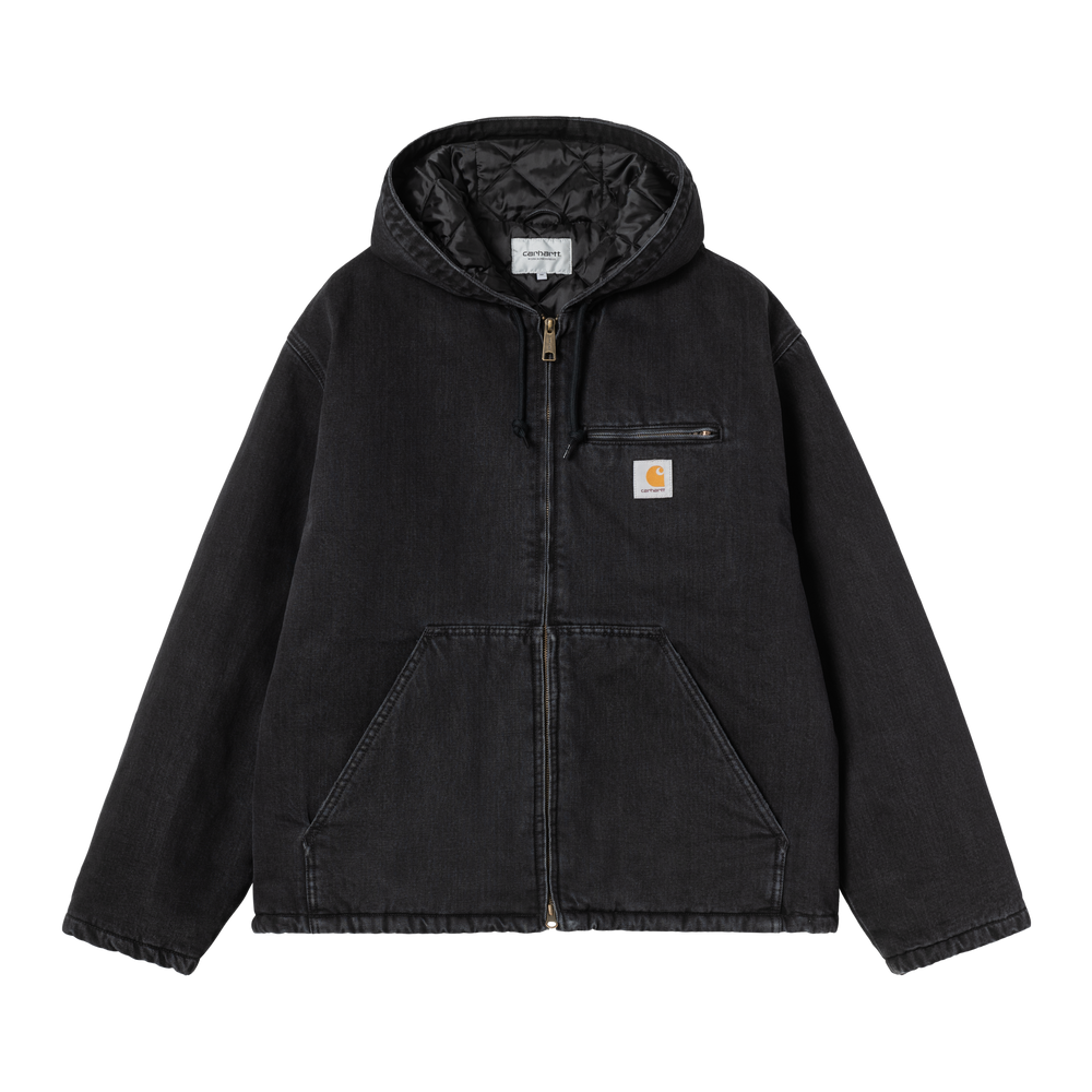 Carhartt WIP Cleveland Jacket Black Stone Washed Product Shot 01