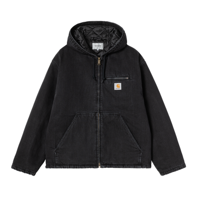 Carhartt WIP Cleveland Jacket Black Stone Washed Product Shot 01