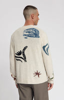 KUROSHIO KNITTED CARDIGAN WITH INTARSIA