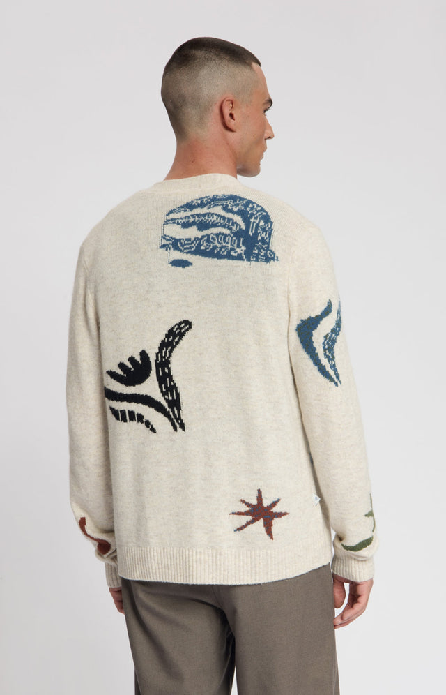 KUROSHIO KNITTED CARDIGAN WITH INTARSIA