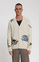 KUROSHIO KNITTED CARDIGAN WITH INTARSIA