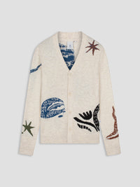 KUROSHIO KNITTED CARDIGAN WITH INTARSIA