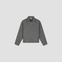 WOOL FLEECE ZIP JACKET van OLAF HUSSEIN in de kleur grijs — afbeelding 3 van 4