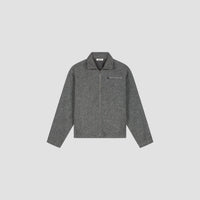 WOOL FLEECE ZIP JACKET van OLAF HUSSEIN in de kleur grijs — afbeelding 3 van 4