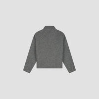 WOOL FLEECE ZIP JACKET van OLAF HUSSEIN in de kleur grijs — afbeelding 4 van 4