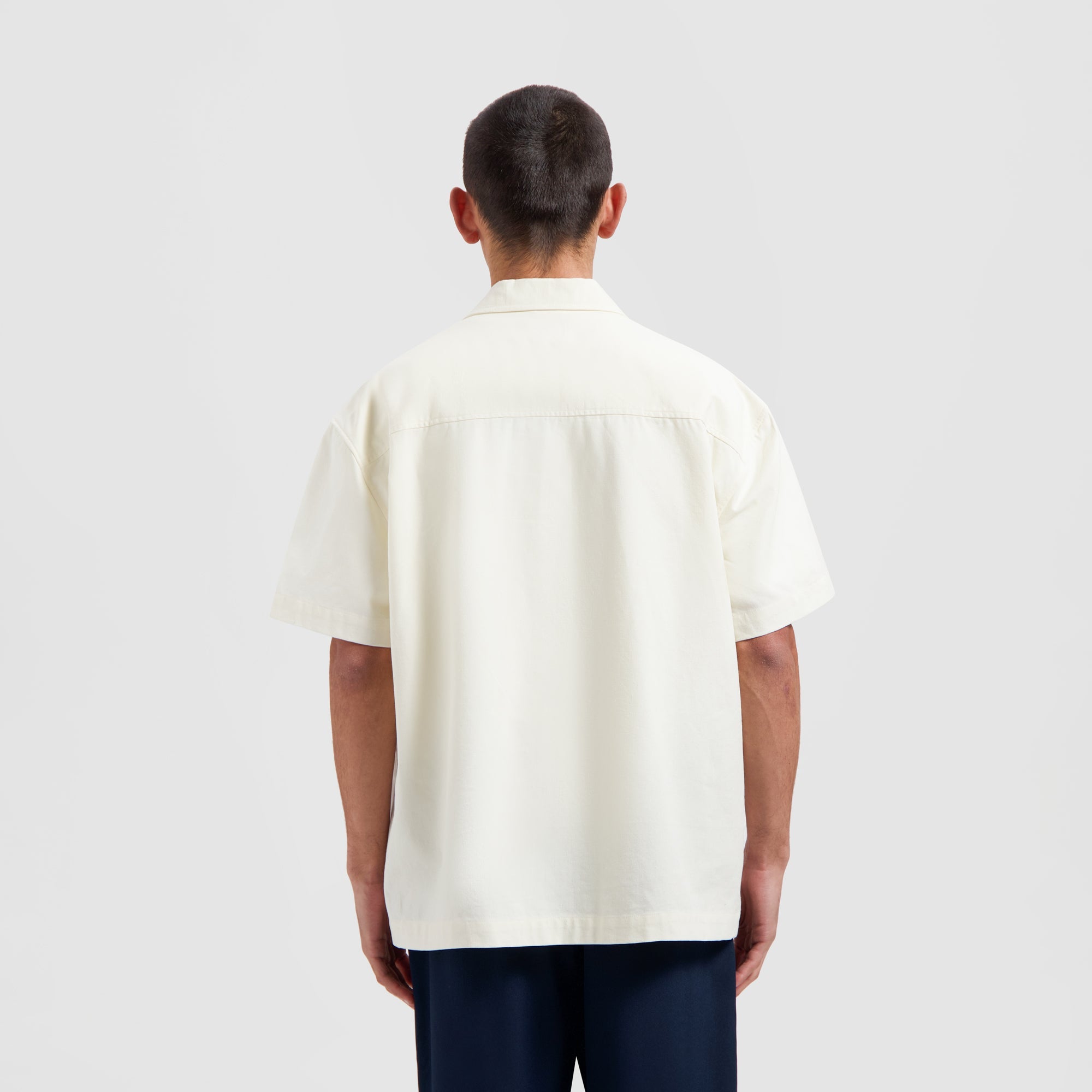 ØLÅF Cotton Linen SS Shirt - Ivory