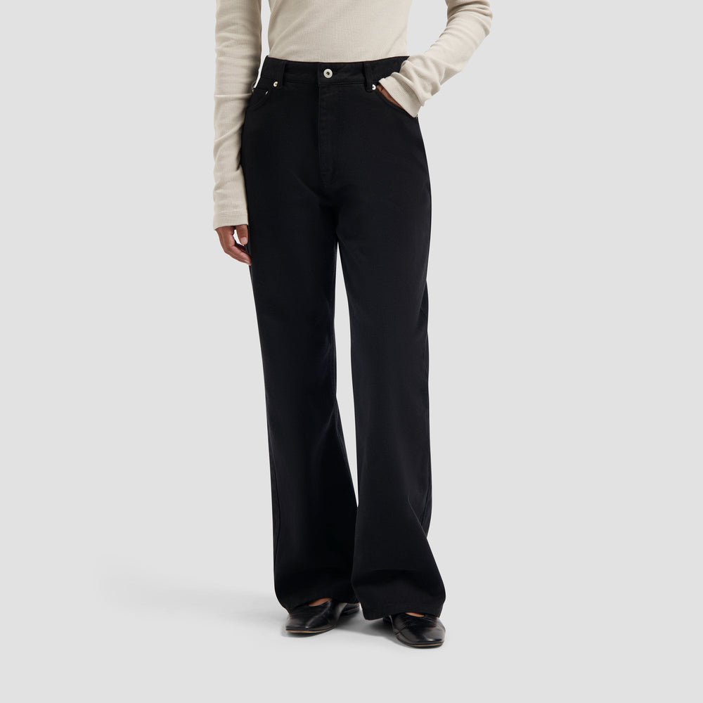 Brushed Twill Denim Pant - Black