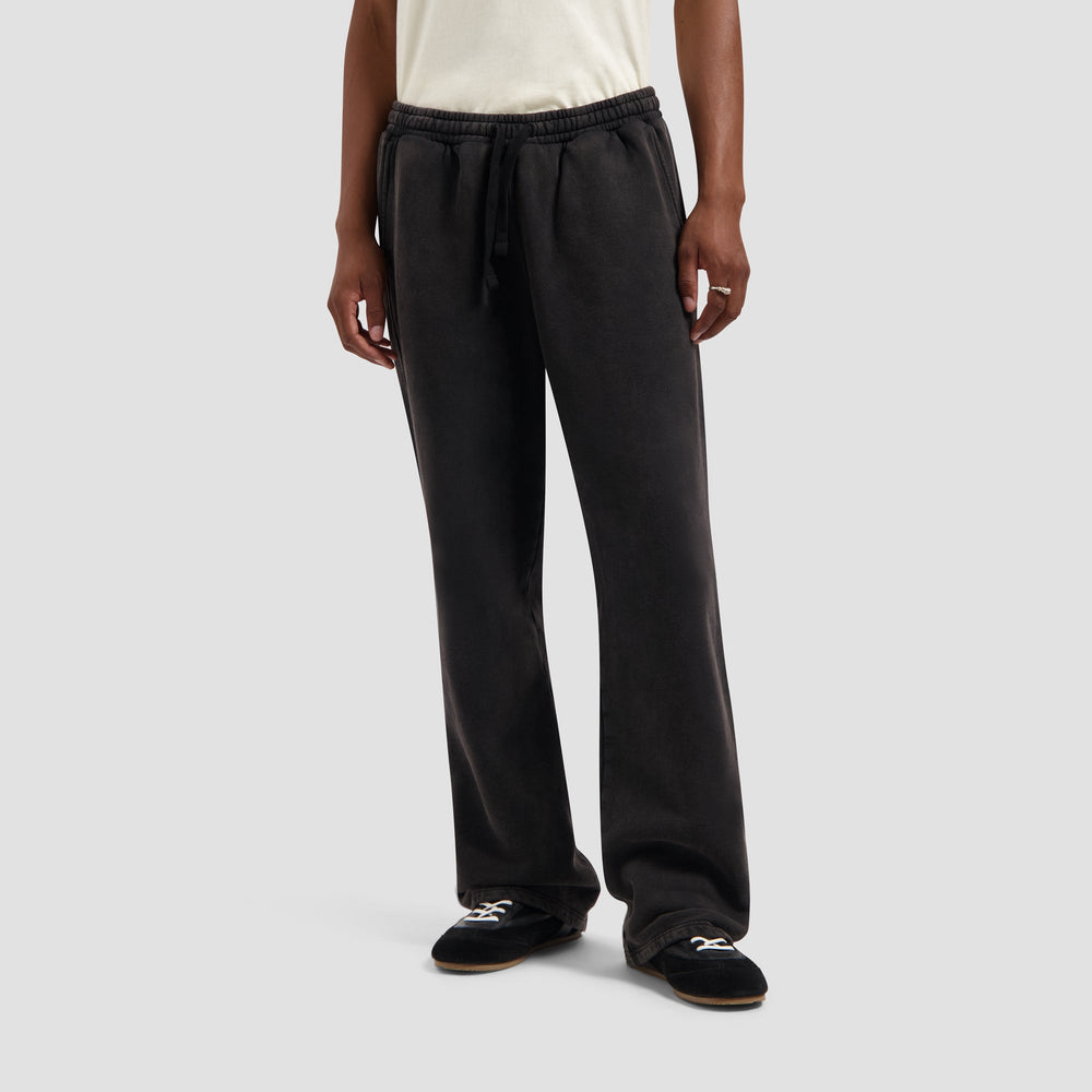 Washed Signature Straight Leg Sweat Pant - Dark Grey