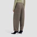 WOOL HERRINGBONE BARREL LEG PANT van OLAF HUSSEIN in de kleur bruin — afbeelding 2 van 4