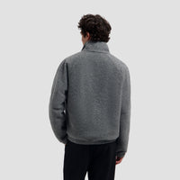 WOOL FLEECE ZIP JACKET van OLAF HUSSEIN in de kleur grijs — afbeelding 2 van 4