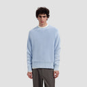 WASHED KNITTED ESSENTIAL CREW NECK van OLAF HUSSEIN in de uitvoering Windsurfer — afbeelding 1 van 4