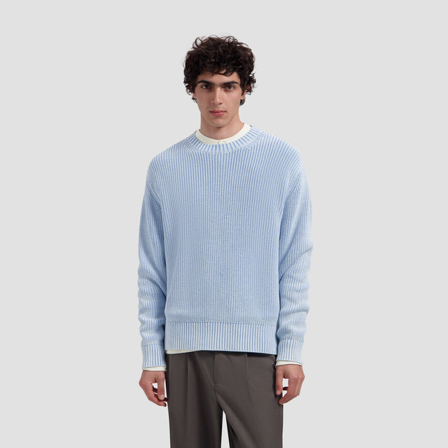 WASHED KNITTED ESSENTIAL CREW NECK