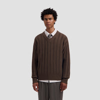KNITTED V-NECK van OLAF HUSSEIN in de uitvoering Treehouse — afbeelding 1 van 4