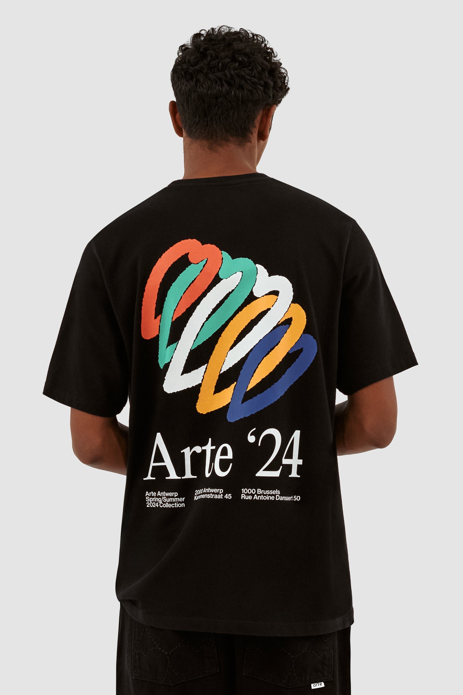 Arte Teo Back Hearts T-shirt - Black