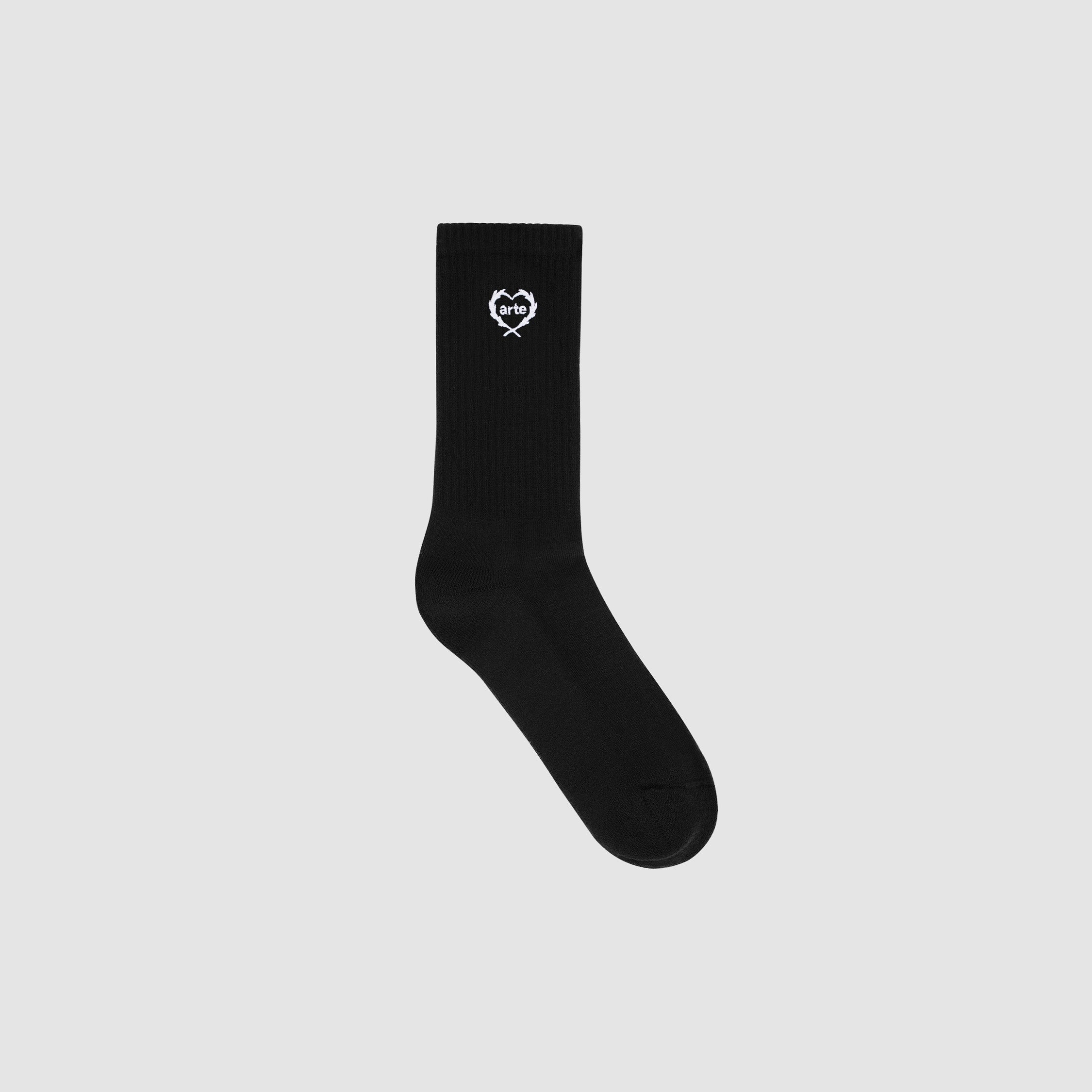 Arte Small Heart Socks - Black