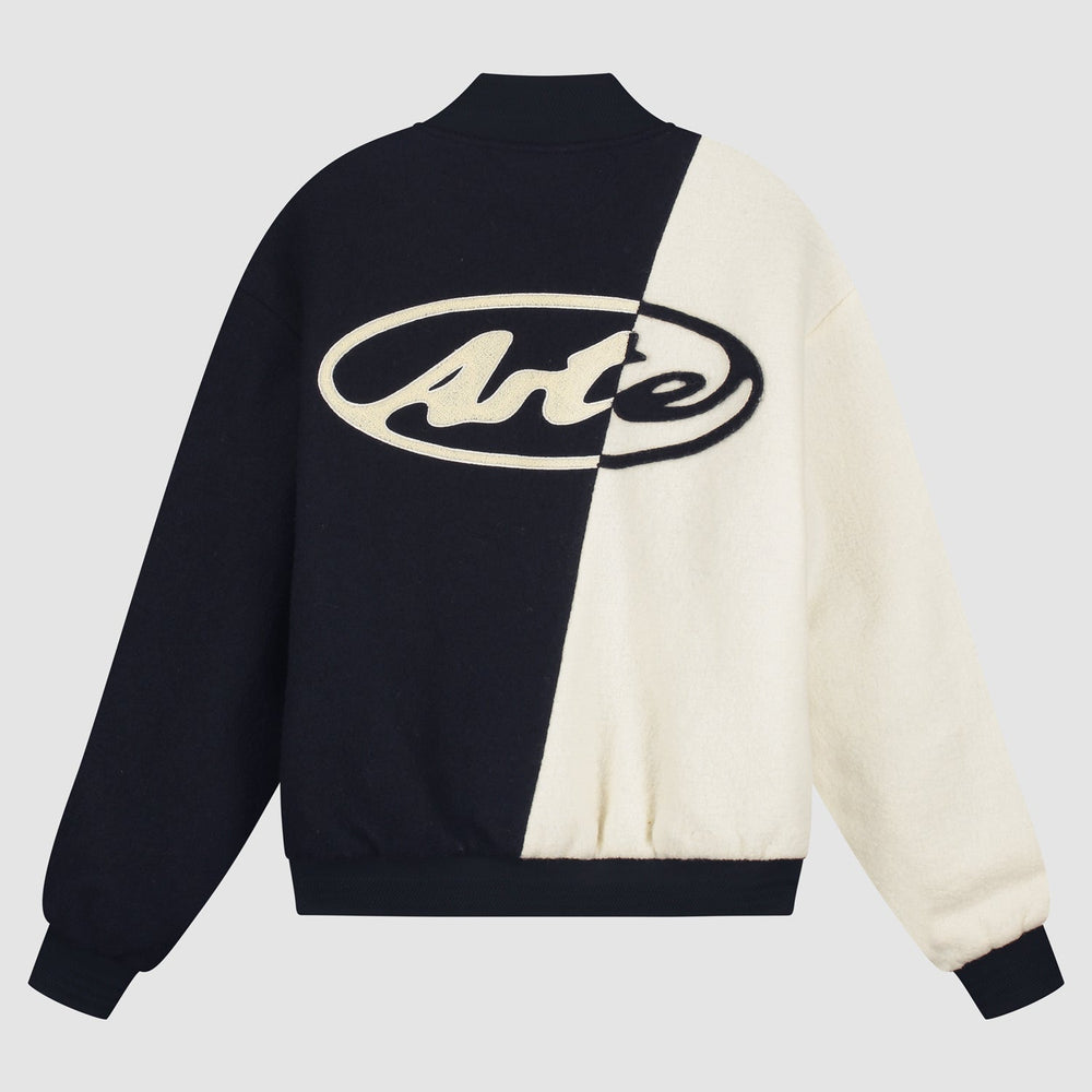 Wool Varsity Jacket - Blue/White