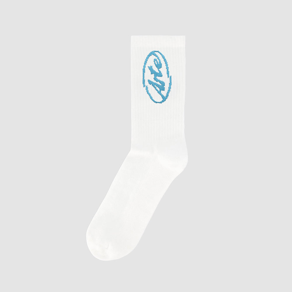 Circle Logo Socks - White