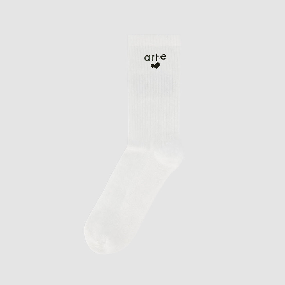 Heart Logo Socks - White