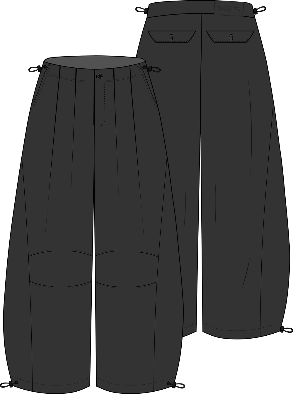 Paola Balloon Trousers - Black