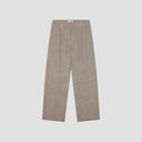 WOOL HERRINGBONE BARREL LEG PANT van OLAF HUSSEIN in de kleur bruin — afbeelding 3 van 4