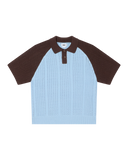Obey abel polo sweater - Brown Blue
