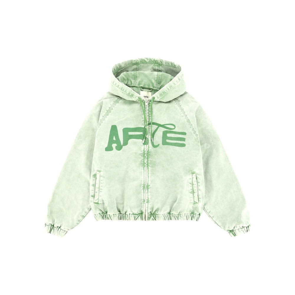 Polyform Canvas Hooded Jacket van Arte Antwerp in de kleur groen — afbeelding 1 van 2