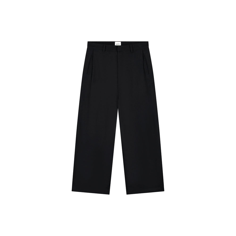 Wool Pleated Gallery Pants van Arte Antwerp in de kleur zwart — afbeelding 1 van 2