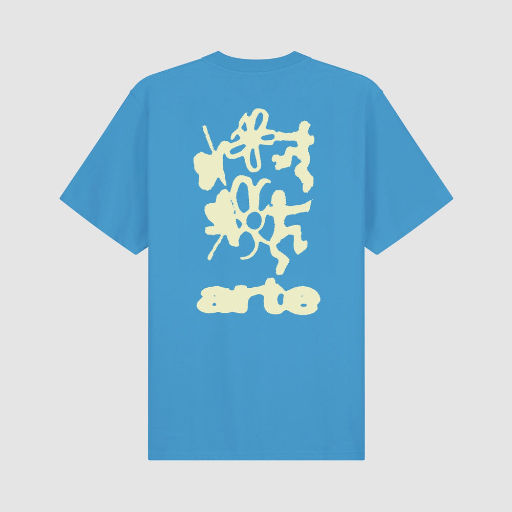 Arte Antwerp Blurry Back Print T-Shirt — Blue