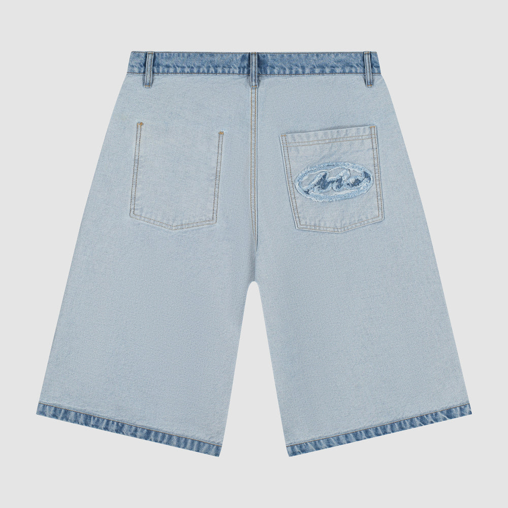 Arte Antwerp Denim Inside/Out Shorts — Denim Bleach