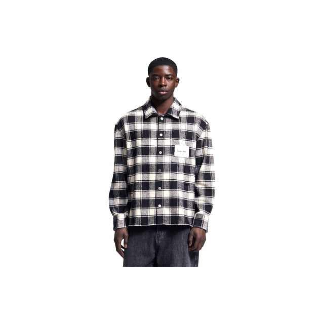 Flanel Overshirt van Bram's Fruit in de kleur zwart — afbeelding 1 van 5