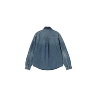 Oakland Shirt Jac van Carhartt WIP in de uitvoering Blue Dark Navy worn used wash — afbeelding 6 van 6