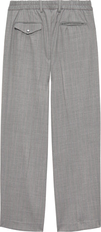 WOOL AFTER TROUSERS GREY W/PINK PINSTRIPES