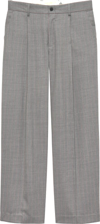 WOOL AFTER TROUSERS GREY W/PINK PINSTRIPES