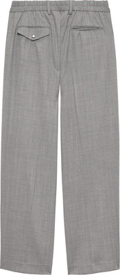 WOOL AFTER TROUSERS GREY W/PINK PINSTRIPES