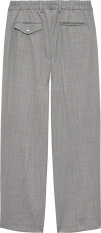 WOOL AFTER TROUSERS GREY W/PINK PINSTRIPES