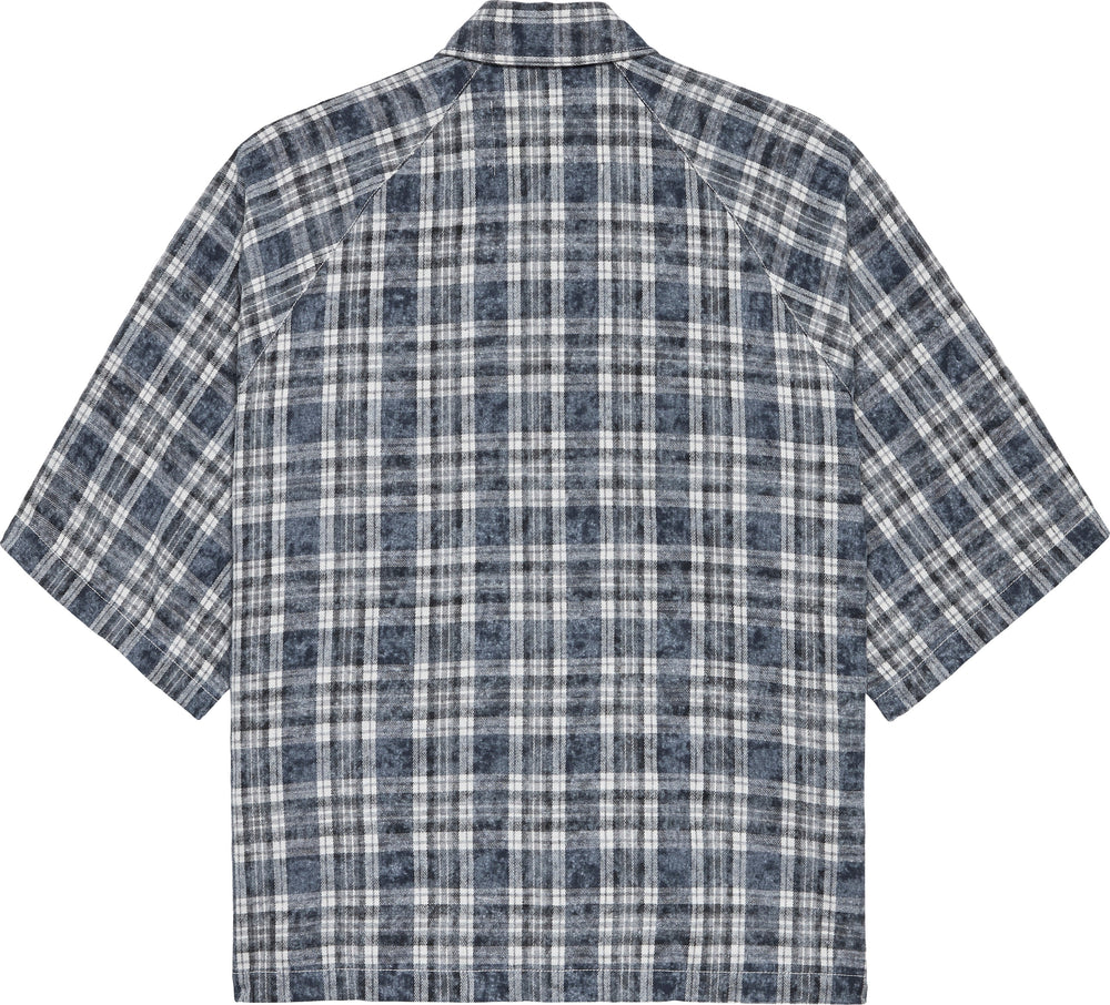 WIJK SHIRT SHORT SLEEVES BLEACHED CHECK