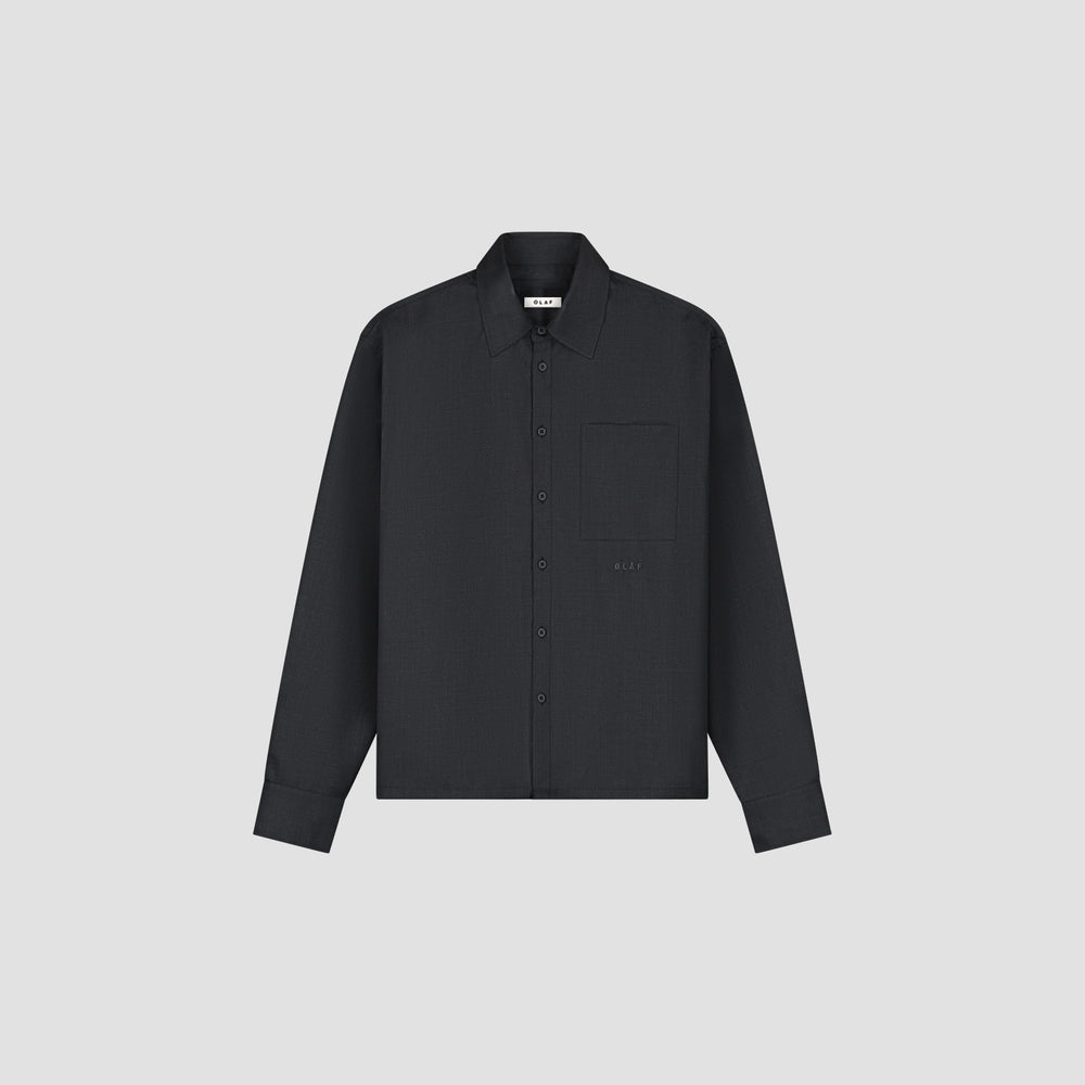 Wool Blend Boxy LS Shirt