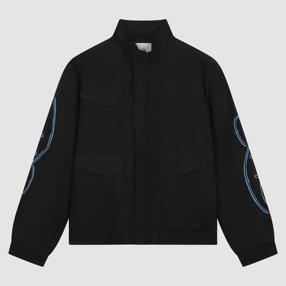 Swirl Utility Jacket - Black