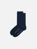 Women Cotton Ribbed Socks Dark Blue - Dark Blue