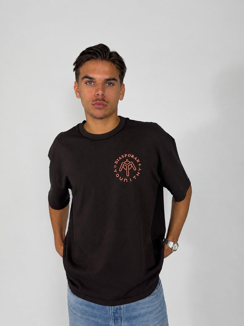 Younithy X Diasporan Boxy Tee - Brown Salmon