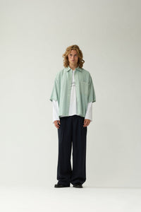 DENIM SHORT SLEEVE BUTTON-UP van New Amsterdam Surf Association in de uitvoering Mint — afbeelding 4 van 9