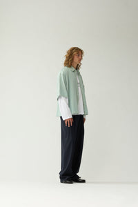 DENIM SHORT SLEEVE BUTTON-UP van New Amsterdam Surf Association in de uitvoering Mint — afbeelding 6 van 9