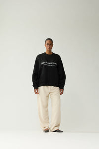 WORKED LOGO CREWNECK STRASS van New Amsterdam Surf Association in de kleur zwart — afbeelding 6 van 7