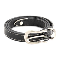 CONTRAST STITCH LEATHER BELT van OLAF HUSSEIN in de kleur zwart — afbeelding 1 van 3