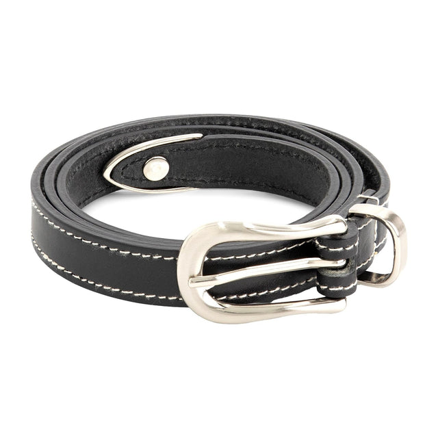 CONTRAST STITCH LEATHER BELT