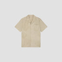 Embroidered Short Sleeve Shirt - Beige