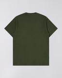 Graphic Print Crewneck T-Shirt - Olive Green