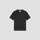 Contrast Stitch Crewneck T-shirt - Black