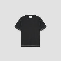 Contrast Stitch Crewneck T-shirt - Black